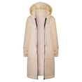 thumbnail image 5 of Yellow Solid Color Jackets, Polyester Women's Plus Size Jackets, Warm Zipper Long Open Sweatshirt Outwear Jacket Hoodies Coat Women Tops Women's Coat, S, 5 of 7