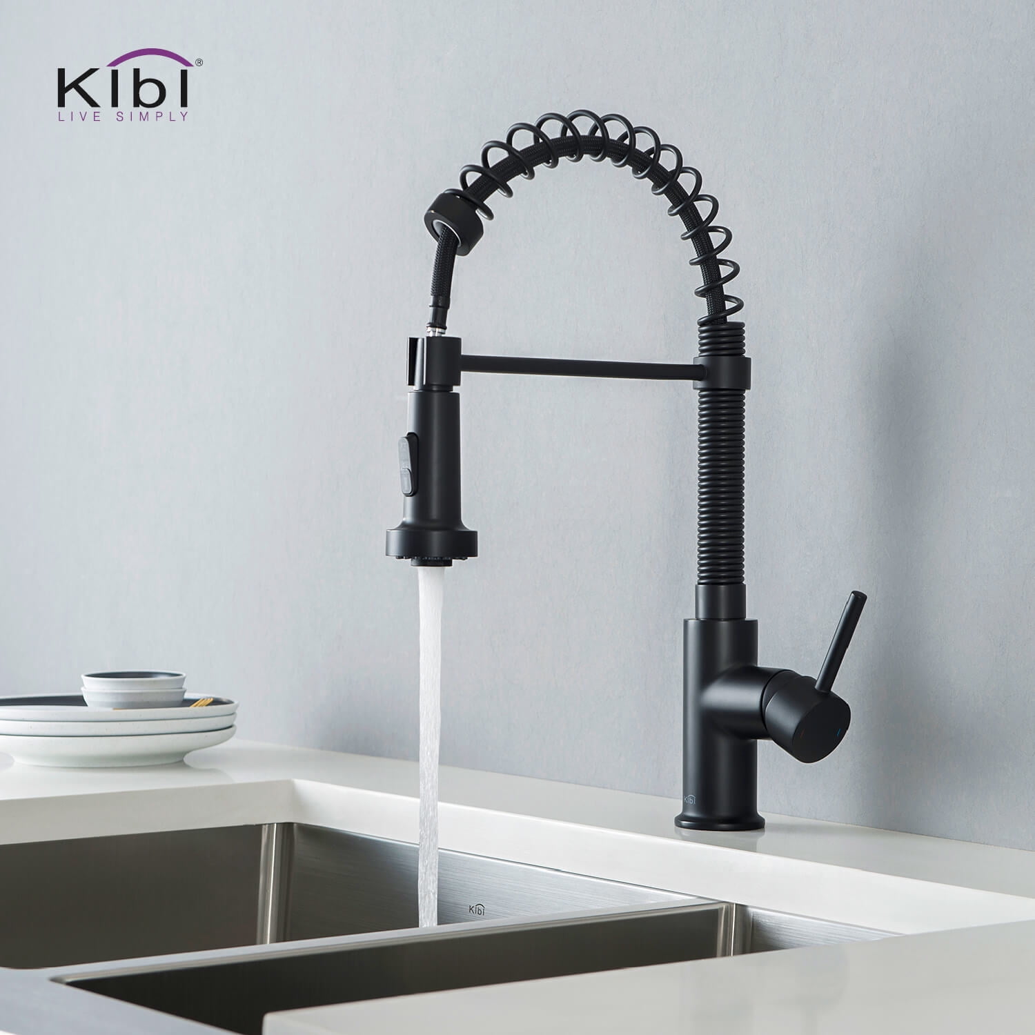 Kibi Aurora Single Handle Pull Down Kitchen Sink Faucet