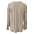 thumbnail image 4 of Sweaters For Women Solid Color Long Sleeve Knitted Pullover V Neck Tops Soft Comfortable Casual Everyday Wear Versatile Women Sweaters Khaki XXL, 4 of 5
