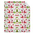 thumbnail image 1 of Christmas Reindeer Snowflakes Blanket Fleece Plush Throw Blankets Soft Cozy Warm Bedspread Shawl Bed Sofa Flannel Print Blanket, 1 of 4