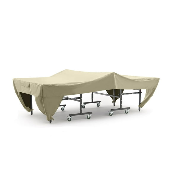 Covermates Elite Ping Pong Table Cover – Water-Resistant All-Weather Table Tennis Cover with Buckle Straps, & Storage Pockets, Heavy-Duty Polyester Indoor Outdoor Protector, 110W x 60D x 30H, Khaki