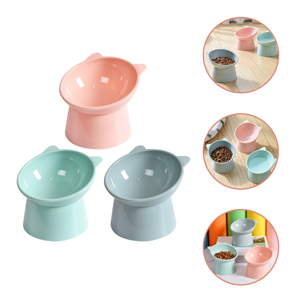 Cat Bowl Bowls Elevated Tilted Food Pet Raised Slow Feeder Dish Small Dog