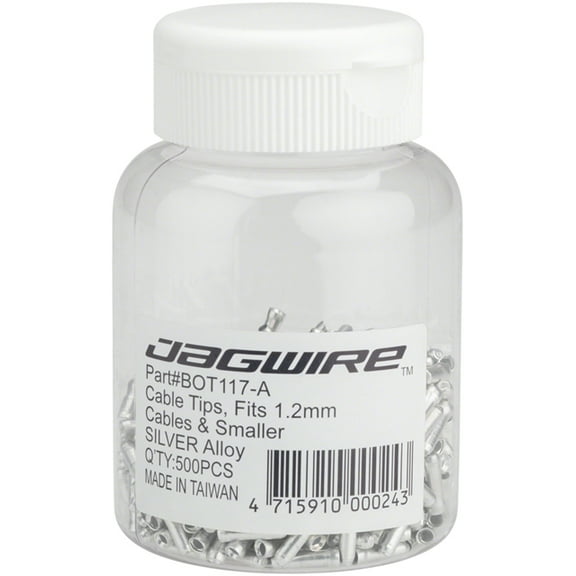 Jagwire 1.2mm Cable End Crimps Silver Bottle/500