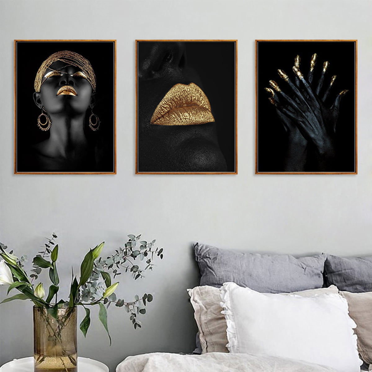 Oil Painting Art Painting Set of 3 African Women Canvas