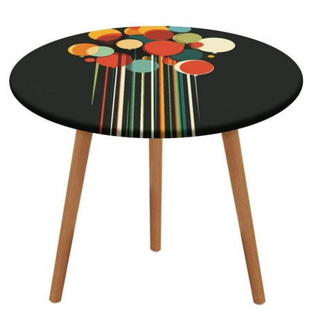 

ZHANGS Modern Balloon Shapes-170 Round Table Cover Stain-Resistant Fitted Tablecloth Oil-Proof Wipeable Elastic Table Cover Waterproof Table Cloth for Halloween Thanksgiving Christmas