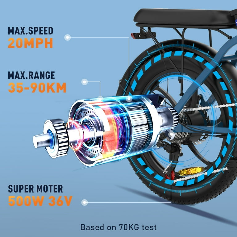 COLORWAY 500W Electric bicycles 20x3.0in Fat Tire Eleictric Bike 11.2Ah 36V E Bike 7 SHIMANO 19.9MPH Bicycle for Teenager and Adults BK6M
