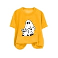 thumbnail image 4 of Womens Comfortable Merry Halloween Print O Neck T Shirt Round Neck Fit Pullover Tops Casual Short Sleeve Workout Shirts, 4 of 4