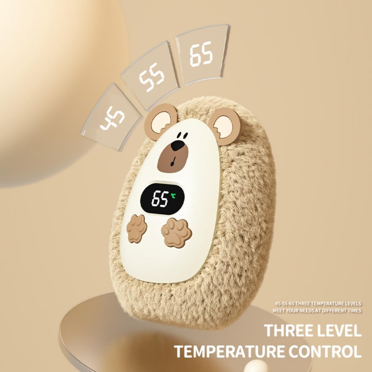 Rechargeable Plush Hand Warmers,Portable and Reusable Hand Warmer,3 Levels Heating Handwarmers,Portable Pocket Hand Warmer & Power Bank for Outdoors, Camping, Golf, Men Womens Gift