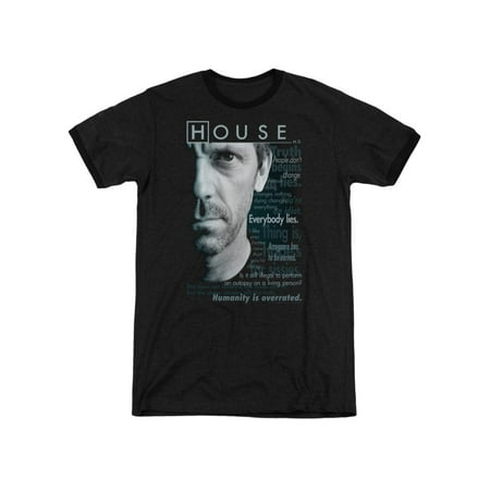 House MD Medical Drama TV Show Houseisms Adult Ringer T-Shirt