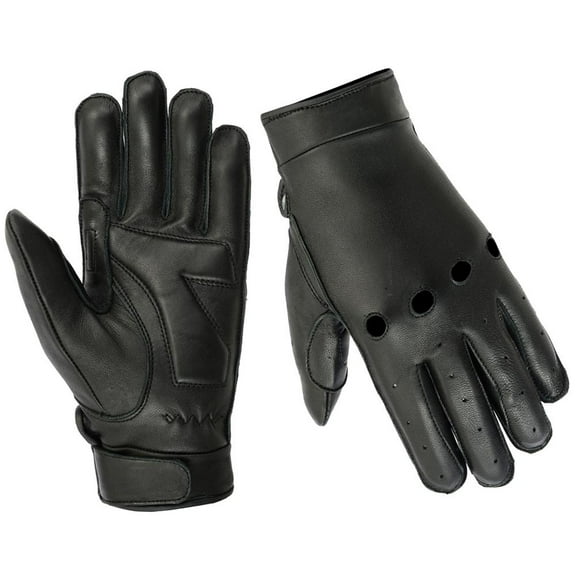 Daniel Smart Leather Gloves – Aniline Goat Leather Motorcycle Gloves with Cut out Knuckle, Gel Palm and Wrist Strap