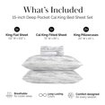 thumbnail image 2 of Southshore Fine Linens Quiet Horizon White Striped Patterned Sheet Set, Ultra Soft Brushed Microfiber, 15 Inch Deep Pocket, 4 PCS, 1 Flat Sheet, 1 Fitted Sheet and 2 King Pillowcases, California King, 2 of 9