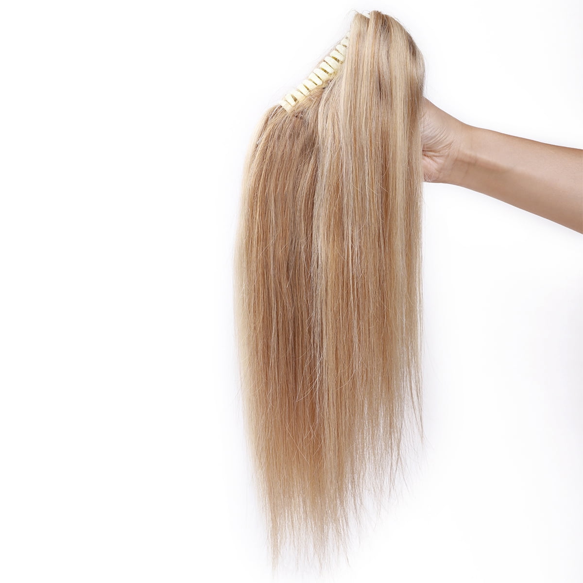 SEGO Jaw/Claw Clip in Hair Extensions Human Hair Clip in Ponytail Hair Extensions 100% Real Remy Hair Long Straight Thick Hair For Women