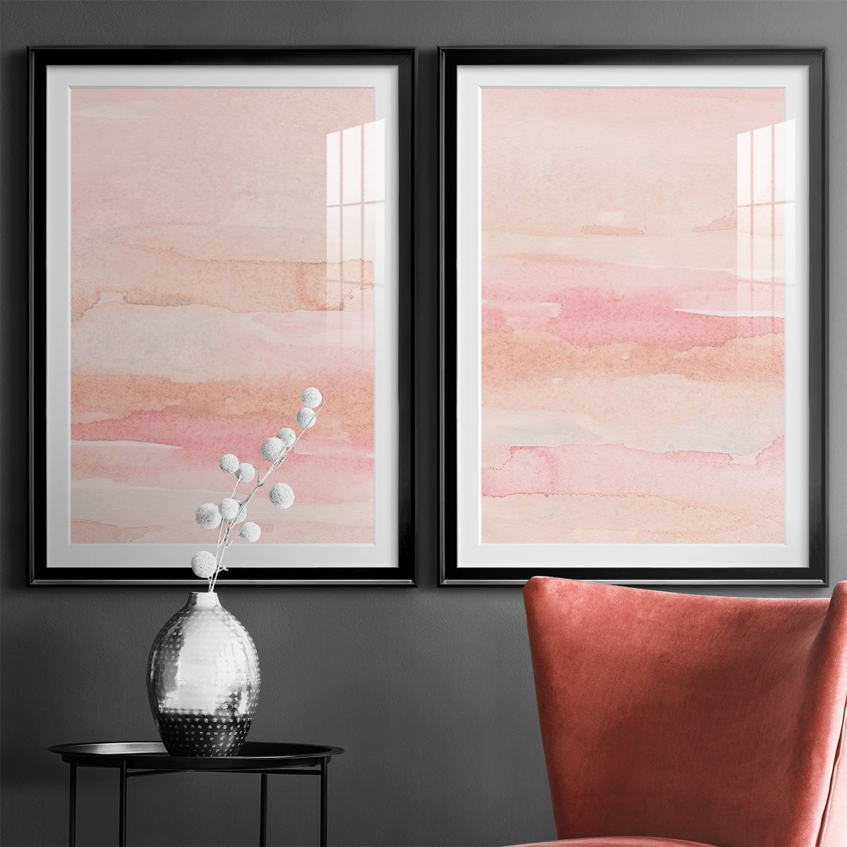 Wexford Home Rose Fade I Premium Framed Print, 30.5" x 42.5" - Ready to Hang, Black (Set of 2)