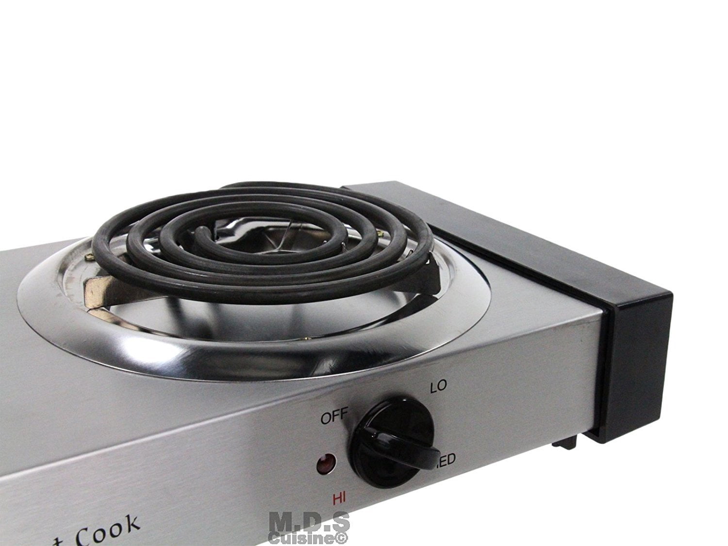 Electric Stove Double Burners Countertop Portable Stainless Steel Body Cool Touch Panels