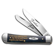 Case XX Knives Father-Son Mediterranean Blue Bone Trapper Stainless Pocket Knife