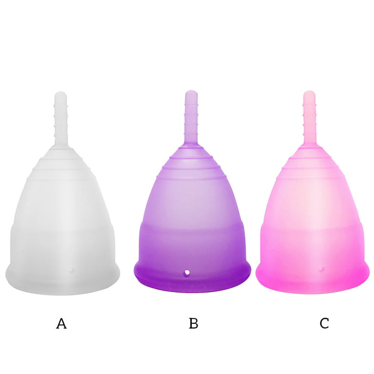 Menstrual Cup Reusable Silicone Hygiene Period Cup Tampon Pad Alternative  Women Care, Clear, L 