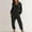 #234-Black, variant on Womens Fashionable Solid Color Casual Loose Long Sleeve V Neck Jumpsuit With Pockets For Home Lounge Sleep Pajama Wear