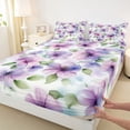 thumbnail image 3 of Homewish Purple Flowers Full Size Sheets 4-Piece for Female Men Adults,Spring Garden Breathable Bed Sheets,Chic Floral Blossoms Lightweight Sheet Sets,Breathable Home Decor, 3 of 7