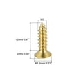 thumbnail image 2 of Uxcell M3x12mm Brass Wood Screws, Phillips Flat Head Self Tapping Connector 30 Pack, 2 of 5