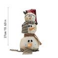 thumbnail image 2 of Christmas Snowman Figure Decoration - 10.63 Inch Tall Plush Snowman Doll, Stuffed Holiday Greeter Figurine, Farmhouse Xmas Centerpiece for Home, Mantel & Table Decor, 2 of 2