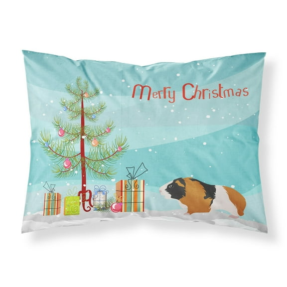 Rex Guinea Pig Merry Christmas Fabric Standard Pillowcase