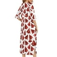 thumbnail image 6 of Women Christmas Nightgown Long Sleeve Zipper Front Robes Full Length Xmas Graphic Pajama Dress Loungewear (M, White), 6 of 7
