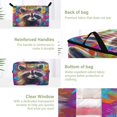 thumbnail image 3 of Foldable Clothes Storage Bags Clothes Organizer Bin with Clear Windows for Clothes Bedding Colorful Cute Raccoon, 3 of 6