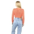 thumbnail image 5 of Socal Look Women's Cotton Crochet Sweater Long Sleeve Summer Casual Pullover Coral, 2X-Large, 5 of 7