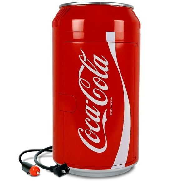 Coca-Cola Refroidisseur Mini Électrique 8 Canettes AC/DC, Compact et Portable pour Boissons et Snacks, Idéal pour les Voyages