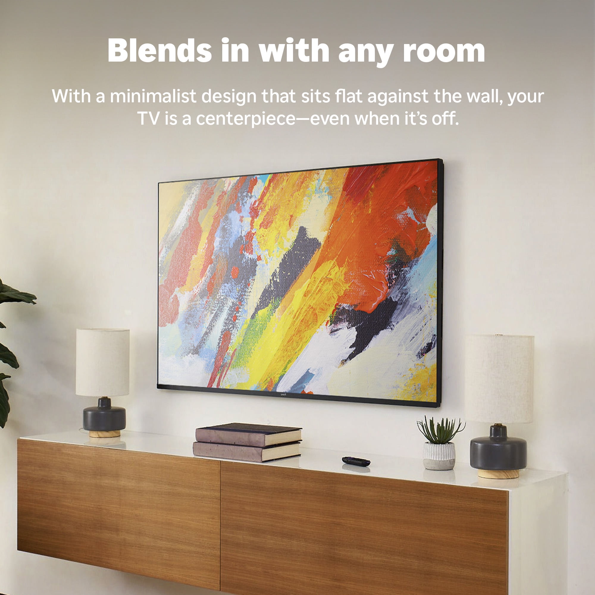 Roku Wall Mount Kit for 55-Inch Pro Series TV - Ultra-Slim with Minimalist, Flat Design - Hinged TV Mount and Kickstand for Easy Access to Cables