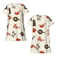 thumbnail image 3 of Women's Nightgown Short Sleeve Sleepwear Crew Neck Casual Sleepshirt, Japanese Culture Japan, 3 of 7