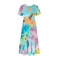 thumbnail image 3 of Mefallenssiah Mode Femmes Col Rond Manches Courtes Robe Imprimée, 3 of 4