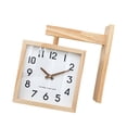 thumbnail image 4 of Reloj colgante de doble cara, reloj de madera resistente al desgaste, reloj de esquina decorativo Simple, reloj de pared para oficina, interior y Color madera claro, 4 of 8