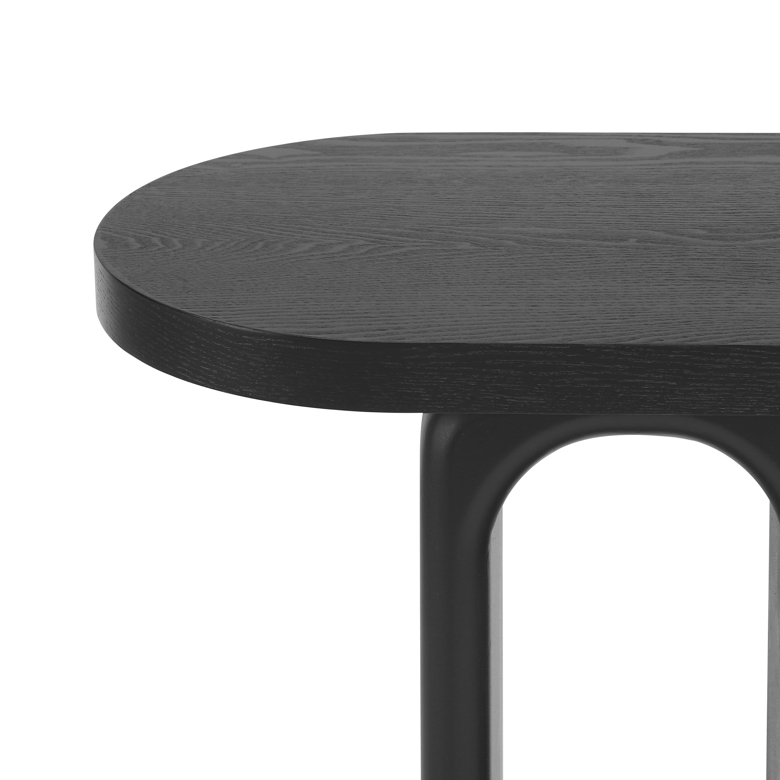 Mintazer 50" Modern Sculptural Console Table, Entryway Table with Hollow Oval Cutout Legs, Minimalist Sofa Table for Living Room Hallway Foyer, Black