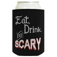 thumbnail image 2 of ThisWear Funny Halloween Beer Coolie Eat Drink Be Scary Halloween Party Costume Accessory 6 Pack Can Coolie Drink Coolers Coolies Black, 2 of 2