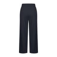 thumbnail image 6 of Women Wide Leg Yoga Pants with Pockets High Waist Stretch Loose Casual Lounge Sweatpants Comfy Trousers Navy, 6 of 6