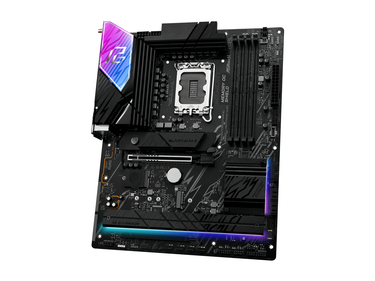 ASRock Phantom Gaming B860 Lightning WiFi LGA 1851 Intel B860 SATA 6Gb/s DDR5 ATX Motherboard