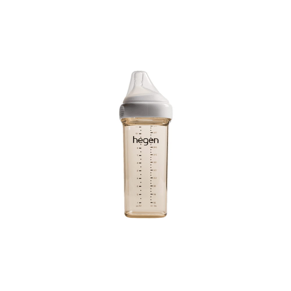 Hegen Baby Bottles Anti Colic Baby Bottles Wide Neck Breastfeeding System 8 oz with Medium
