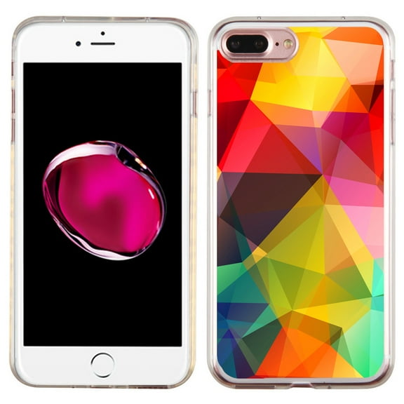 Slim-Fit Case for Apple iPhone 8 PLUS / 7 PLUS, OneToughShield ® Premium TPU Gel Protector Phone Case - Polygon