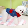 thumbnail image 3 of Dog Jackets for Small Dogs Built In Harness Dog Clothes Dog Clothes for Medium Dogs Girl Christmas Wool Lined Dog Jacket Suitable For Small Dog Denim Dog Vest Jacket With D Ring, 3 of 7