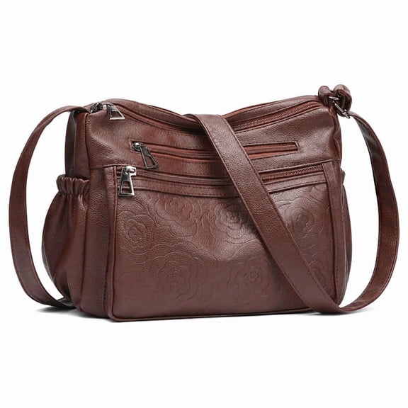 GAEKEAO Crossbody Bags for Women Floral Travel Crossbody Purses Leather Handbags Medium Shoulder bag with Adjustable Strap