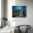 thumbnail image 3 of COMIO Starry Night Over the Rhone by Van Gogh Famous Oil Paintings Reproduction Modern Framed Giclee Canvas Print Seascape Pictures on Canvas Wall Art for Home Office Decorations 20x16inch, 3 of 4