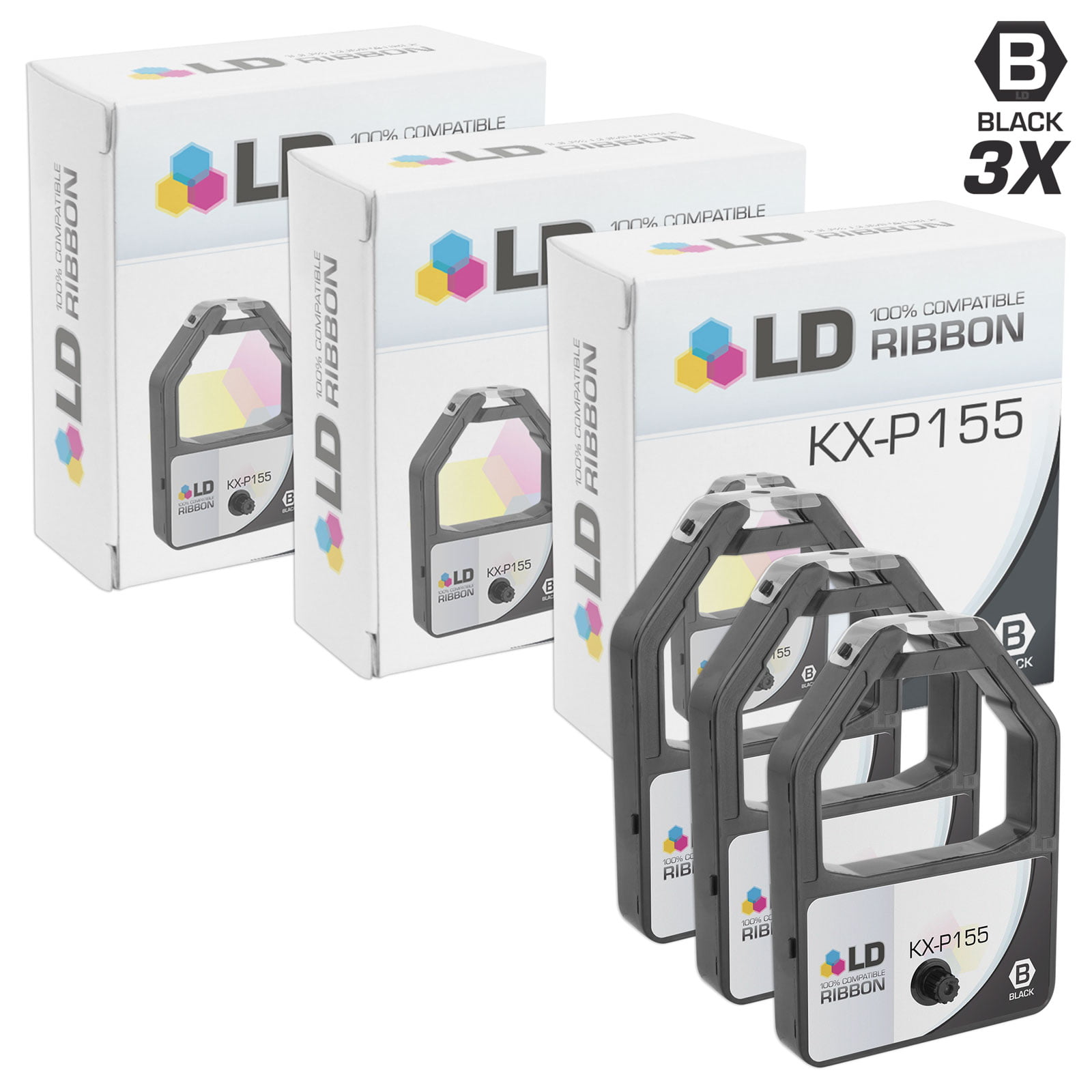 LD Compatible Panasonic KX-P155 Black Ribbon Cartridge 