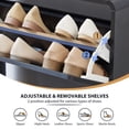 thumbnail image 6 of Wirrytor Black Curved Printed 2 Flip Drawer Shoe Cabinet, 85cm Double Layer Narrow Shoe Storage Organizer, Adjustable Shelf Entryway Shoe Rack With Anti-Tip Design For Hallway Bedroom, 6 of 9
