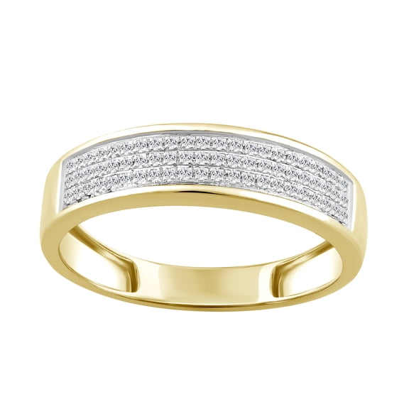 10K Yellow Gold 0.20ct Round Diamond Mens Band