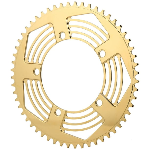 Plateau simple BOLANY pour vélo de route pliable 56 dents, dents positives et négatives, doré