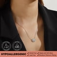 thumbnail image 3 of Beautlace 1 Carat Moissanite Necklace D Color VVS1 Round Cut Simulated Diamond Halo Pendant Necklace, 925 Sterling Silver April Birthstone Necklace Birthday Christmas Jewelry Gifts for Women, 3 of 12