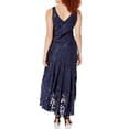 thumbnail image 5 of Alex Evenings Women's Sleeveless Printed Chiffon Mid-Length Dress With Jacket, Dark Navy, 12, 5 of 5
