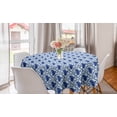 thumbnail image 1 of Paisley Round Tablecloth, Vintage Eastren Inspired Design with Flowers Ivy Leaves and Dots Nature Artwork, Circle Table Cloth Cover for Dining Room Kitchen Decor, 60", Blue and White, by Ambesonne, 1 of 2