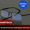 thumbnail image 4 of Lunettes de Lecture Progressives Multifocales Anti-Lumière Bleue Zoom Intelligent Demi-Monture Métal Hommes Femmes +1,5 à +4,0, 4 of 4